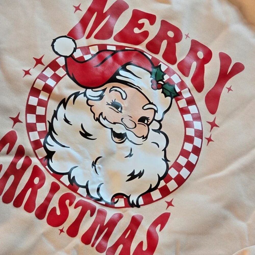 Merry Christmas sweatshirt with vintage design of Santa size large